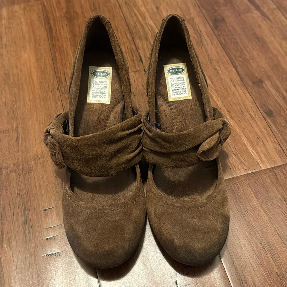 Dr. Scholl’s Brown Suede Heels